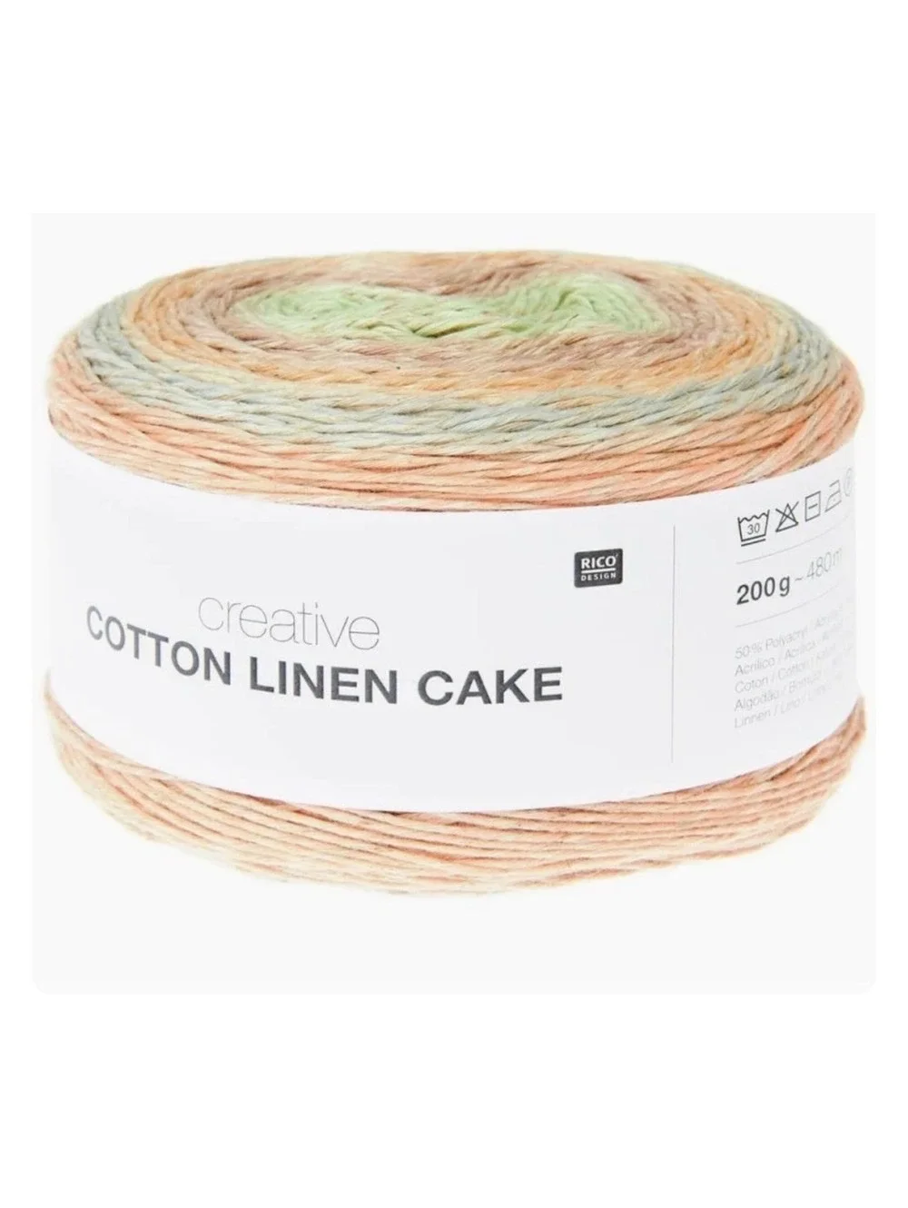 Rico Design Creative Cotton Linen Cake Yarn 200g Gradient Color